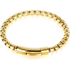 18K gold bracelet suitable for both men and women, versatile 6mm hip-hop bracelet, Christmas, birthday gift
