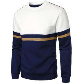 SOLY HUX Sweatshirts for Men Color Block Crew Neck Long Sleeve Pullover Top Fall Clothes