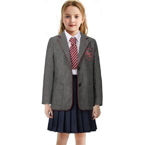 Kids Musical Cosplay Costume Outfit Girls School Uniform Suit Jacket Shirt Skirt Tie Halloween Party Stage Full Set