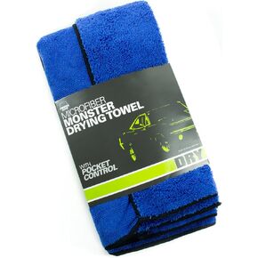 Zwipes Auto 669 Large Premium Absorbent Microfiber Drying Towel, Pocketed Plush Lint-Free Cloth, Blue