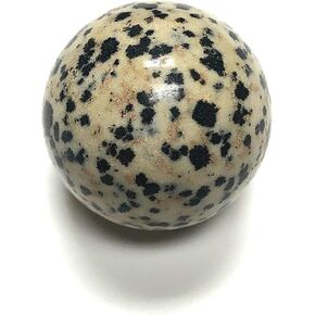 Crystal Collection 25mm Polished Sphere Gemstone Pocket Sized 1" with Velvet Bag (Dalmation Jasper)