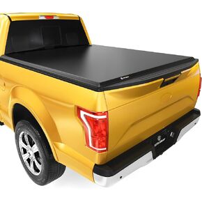 YITAMOTOR غطاء تونو لسرير الشاحنة رباعي الطي ناعم يناسب Ford F150 F-150 2015-2025، سرير Styleside بطول 5.5 قدم