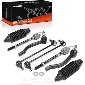 A-Premium Set of 8, Front Sway Bar Link, Inner Outer Tie Rod End, Rack and Pinion Bellow Kit, Compatible with Nissan Maxima 2009-2014