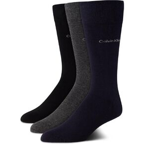 Calvin Klein Men’s Dress Socks – Non-Binding Cotton Crew Socks (3 Pack)