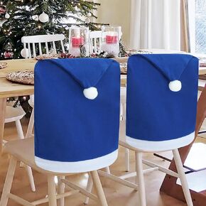 6 Pieces Christmas Chair Covers Christmas Chair Back Covers, Non-Woven Red Santa Claus Hat Christmas Chair Covers Kitchen Chair Covers for Christmas Home Dining Chair Decorations