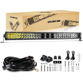 Auxbeam 12 Inch LED Light Bar 100W 12000LM Waterproof Dual Row LED Bar Lights Spot Flood Combo Off Road Lights LED Driving Work Lamp 5D PRO Lens with Wiring Harness for Cars Trucks Jeep ATV UTV Boats