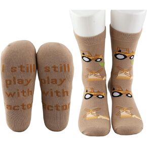 MBMSO 2 Pairs Farming Socks I Still Play with Tractors Socks Funny Farmer Gift Farm Owner Gifts Tractor Lover Gift Socks