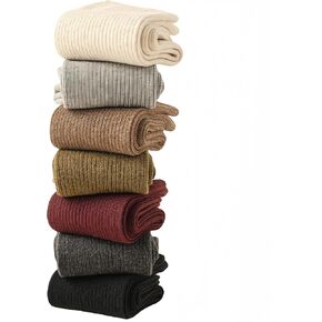 Womens Cute Crew Socks Casual Athletic Aesthetic Socks Neutral Cotton Socks for Women Granola Girls Clothes a set of 7-color socks, sizes 5.5-10, 7 pairs