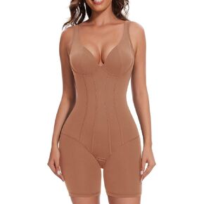 Slimers Women V-Neck Corset Bodysuits - Tummy Control Sculpting Body Suits : Butt Lifter Shapewear Outfits Club Tops
