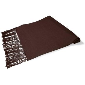 Biagio 100% Wool Pashmina Solid Scarf Chocolate Brown Color Womens Shawl Wrap