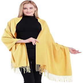 CJ Apparel Light Gold 100% Cashmere Shawl Pashmina Scarf Wrap Stole Head Wrap Hand Made in Nepal NEW