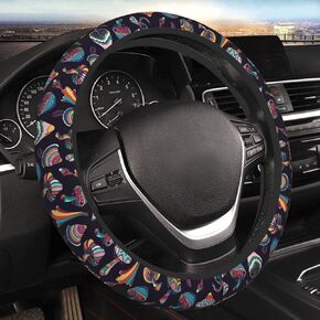 Green Frog Mushroom Steering Wheel Cover Non-Slip Auto Steering Wheel Protector Car Accessories Universal Fit 15 Inches for Men Women in Kuwait