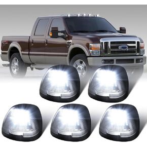 5 قطع LED لسقف الكابينة مصابيح بيضاء للتشغيل متوافقة مع Ford 1999-2016 F-250 F-350 F-450 F-550 F650 F750 Super Duty