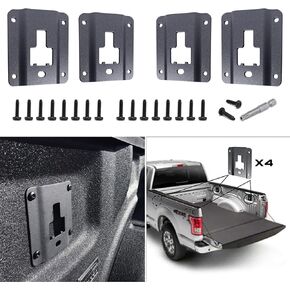 4Pcs Truck Bed Tie Down Anchor Boxlink Plates Compatible with Ford 2015-2024 F150, F250 / F350 Raptor Super Duty