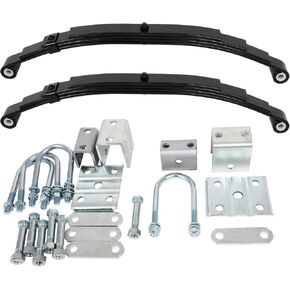 Replacement RV Trailer Heavy Duty Leaf Spring with Hanger Kit & U-Bolt kit & Trailer Axle kit -26.58" total Long 3500-lb. Weight Capacity 4-Leaf Fits most vehicles trailers boats-2pc