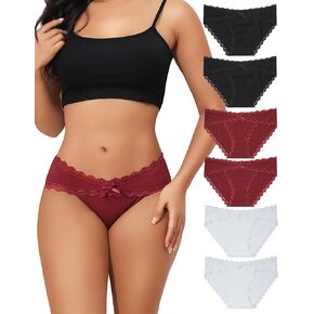 LEVAO Cotton Underwear Womens Cheeky Stretch Bikini Panties Hipster 6 PackS-XXL