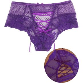 ohyeahlady Women's Cheeky Sexy Panties Plus Size Brief Knickers Criss Cross Bikini Hollow Out Underwear Cute Thong Panties