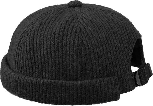 Clakllie Warm Brimless Hat Knitted Skull Cap Docker Hat Soft Beanie Worker Hat Rolled Cuff Sailor Fisherman Leon Hat in Saudi Arabia