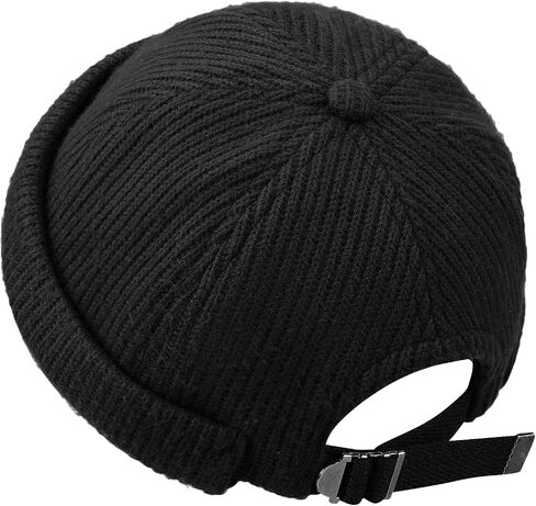 Clakllie Warm Brimless Hat Knitted Skull Cap Docker Hat Soft Beanie Worker Hat Rolled Cuff Sailor Fisherman Leon Hat in Saudi Arabia