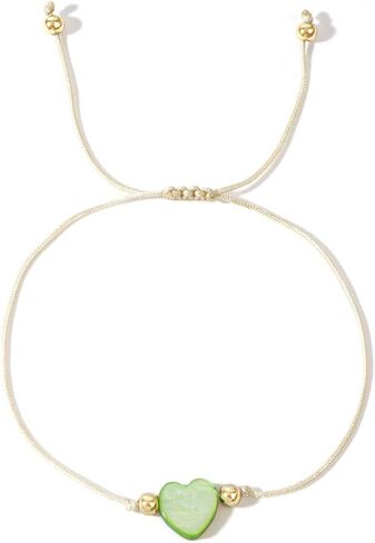 Baroque Beaded Friendship Strand Bracelets for Women,Heart Handmade Adjustable Rope Gold Ball Beads Bohemian Stackable Bracelet Jewelry Gift in Saudi Arabia