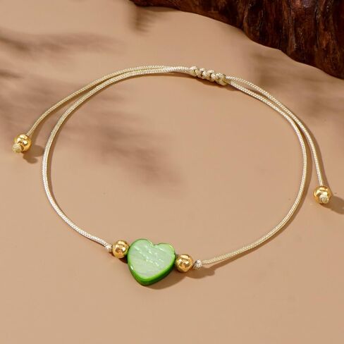 Baroque Beaded Friendship Strand Bracelets for Women,Heart Handmade Adjustable Rope Gold Ball Beads Bohemian Stackable Bracelet Jewelry Gift in Saudi Arabia