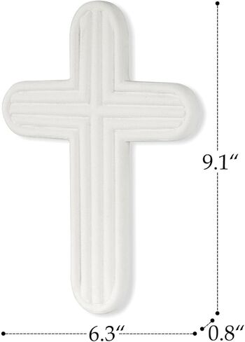 ديكور حائط متقاطع من NIKKY HOME، صليب روحي للمسيحيين، صليب جداري ديني أبيض مع خطاف على الحائط أو الطاولة لتزيين غرفة المنزل في الكنيسة in Kuwait