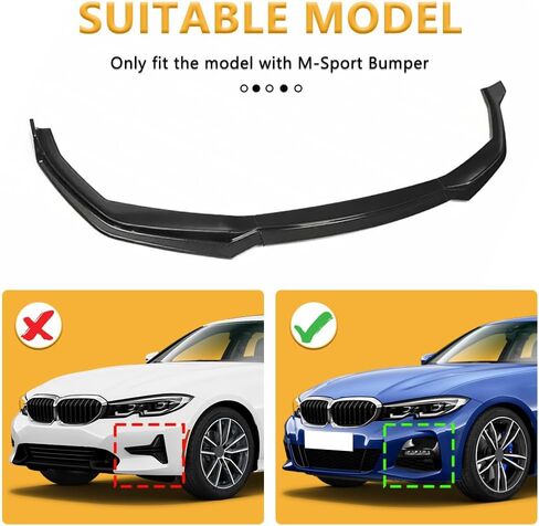 Front Bumper Lip Fits 3 Series M Sport (Carbon Fiber Look, 2019-2022 G20) in Saudi Arabia