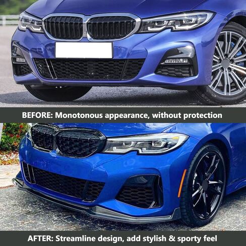 Front Bumper Lip Fits 3 Series M Sport (Carbon Fiber Look, 2019-2022 G20) in Saudi Arabia