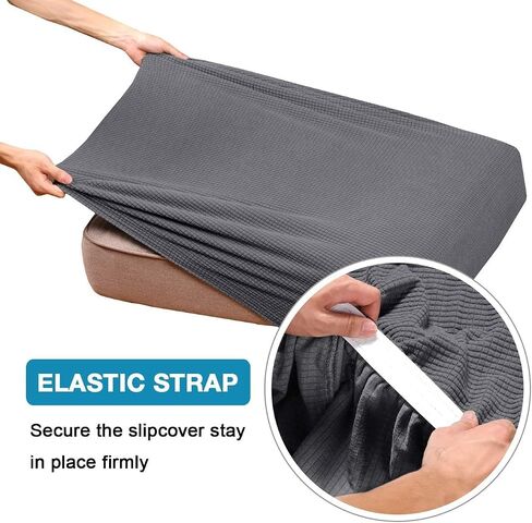 Flamingo P High Stretch Cushion Cover Sofa Cushion Furniture Protector for Sofa Seat Slipcover Sofa Cover Soft Flexibility with Elastic Bottom (3 Seat Cushion Cover, Dove) in Saudi Arabia