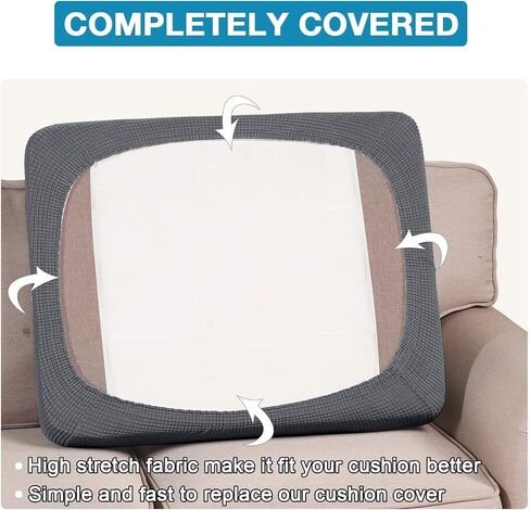 Flamingo P High Stretch Cushion Cover Sofa Cushion Furniture Protector for Sofa Seat Slipcover Sofa Cover Soft Flexibility with Elastic Bottom (3 Seat Cushion Cover, Dove) in Saudi Arabia