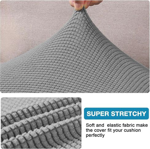 Flamingo P High Stretch Cushion Cover Sofa Cushion Furniture Protector for Sofa Seat Slipcover Sofa Cover Soft Flexibility with Elastic Bottom (3 Seat Cushion Cover, Dove) in Saudi Arabia