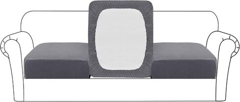 Flamingo P High Stretch Cushion Cover Sofa Cushion Furniture Protector for Sofa Seat Slipcover Sofa Cover Soft Flexibility with Elastic Bottom (3 Seat Cushion Cover, Dove) in Saudi Arabia