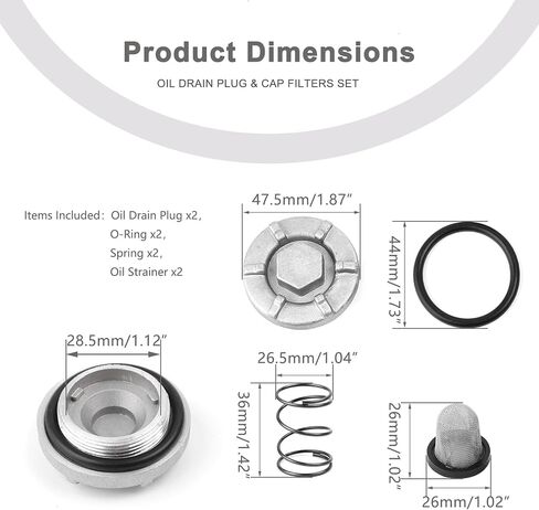 Minho GY6 50cc 125cc 150cc Oil Drain Plug & Cap Filters Set Fit for Chinese Scooter Moped Baja Jonway Benzhou Taotao etc in Saudi Arabia