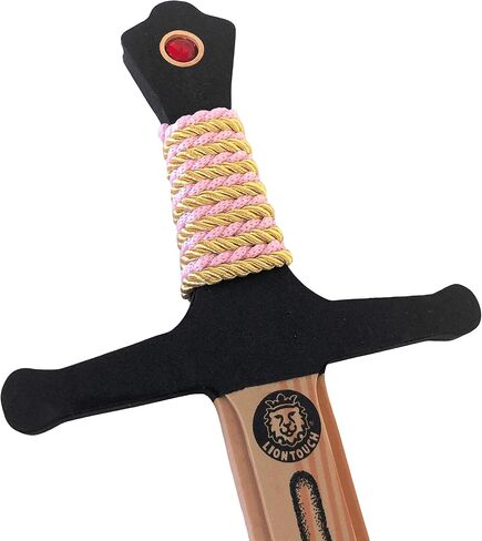 سيف Liontouch WoodyLion، ذهبي ووردي – كبير | لعبة إسفنجية تشبه الخشب للعب التظاهري في الغابة | سلاح آمن ومرن وإكسسوارات معركة للملابس والأزياء التنكرية للأطفال in Kuwait