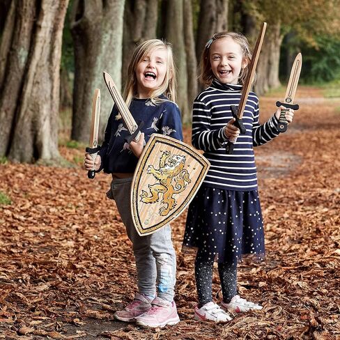 سيف Liontouch WoodyLion، ذهبي ووردي – كبير | لعبة إسفنجية تشبه الخشب للعب التظاهري في الغابة | سلاح آمن ومرن وإكسسوارات معركة للملابس والأزياء التنكرية للأطفال in Kuwait