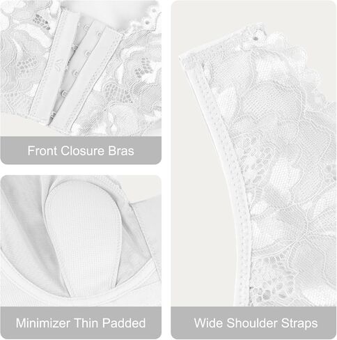 Front Closure Lace Bras for Women Posture Smooth Back Wirefree Bra Seamless Brassiere in Kuwait