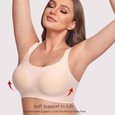 Smooth Bras for Women No Underwire Full Coverage Bralettes for Women Wireless Everyday T Shirt Bra with Extender in Saudi Arabia