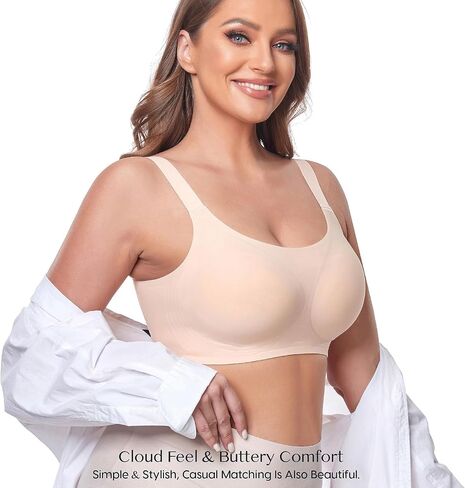 Smooth Bras for Women No Underwire Full Coverage Bralettes for Women Wireless Everyday T Shirt Bra with Extender in Saudi Arabia