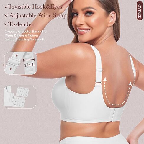 Smooth Bras for Women No Underwire Full Coverage Bralettes for Women Wireless Everyday T Shirt Bra with Extender in Saudi Arabia