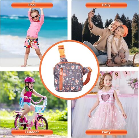Kids Fanny Pack,Girls Boys Purse Bag Cute Cartoon Wasit Bag Travel Belt Bag,Crossbody bag for kids age 4-12(Fox) in Saudi Arabia