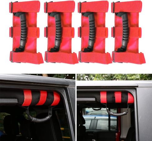 JeCar Grab Handles Heavy Duty Roll Bar Grip Handles Compatible with Jeep Wrangler 1955-2023 CJ YJ TJ JK JL & Gladiator JT in Saudi Arabia