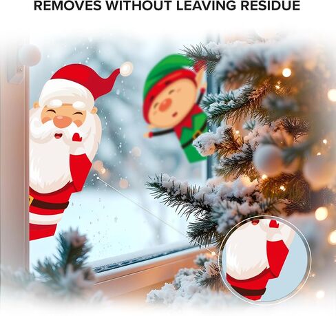 X-Protector Christmas Window Clings - 89 PCS Set - Amazing Christmas Stickers for Window - Christmas Window Decorations Stickers - Christmas Decorations Indoor with Christmas Characters & Snowflakes! in Saudi Arabia