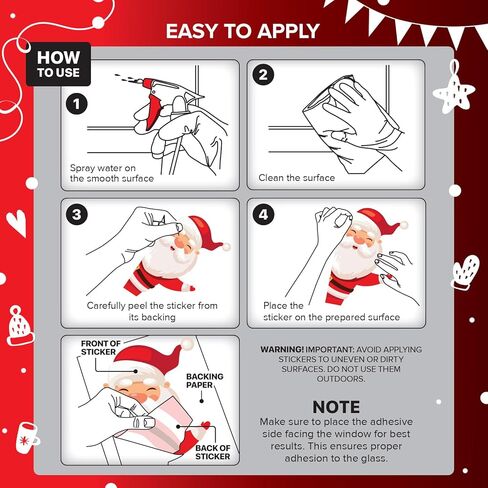 X-Protector Christmas Window Clings - 89 PCS Set - Amazing Christmas Stickers for Window - Christmas Window Decorations Stickers - Christmas Decorations Indoor with Christmas Characters & Snowflakes! in Saudi Arabia