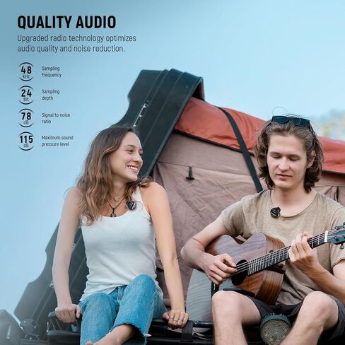 Neewer Wireless Lavalier Microphone for USB C with Charging Case, Compatible with iPhone 15/Android/PC/Laptop, 48KHz/24Bit Mini Lapel Mic, Noise Canceling 24H Battery for Recording Live Vlog, KM18 in Saudi Arabia