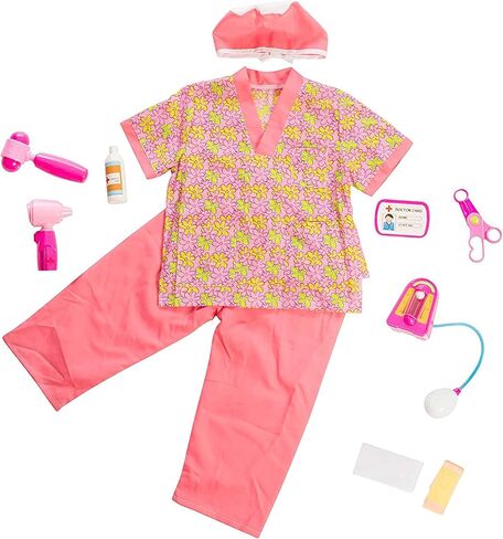 Doctor Costume for Kids Ages 3-7, Pretend Play Dress Up Set with Accessories, Role Play Outfits Veterinarian, Nurse, Surgeon in Saudi Arabia