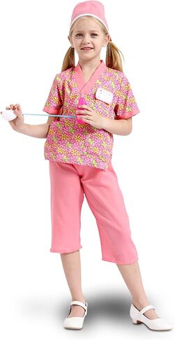 Doctor Costume for Kids Ages 3-7, Pretend Play Dress Up Set with Accessories, Role Play Outfits Veterinarian, Nurse, Surgeon in Saudi Arabia
