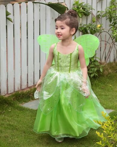 Princess Tinker Bell Halloween Costume for Girls, Birthday Party Fairy Dress Up, Special Occasion Dress with Wings in Kuwait