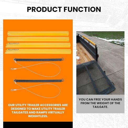 ECOTRIC 2-Sided Assist System Tailgate Utility Trailer Gate&Ramp w/ 12 to 24 Inch Height Side Rail 4 to 6 Feet Height Ramp Trailer Tailgate Ramp Lift Assist System Maximum 400 Lbs Load Capacity in Saudi Arabia