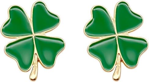 Cute Green Four Leaf Clover Brooches Pins St.Patrick's Day Shamrock Enamel Pins Badges Backpacks Jackets Jeans Hat Shirt Clothing Brooch Pin for Women Girls Men Fashion Good Luck Jewelry Gifts 2 Pcs in Saudi Arabia