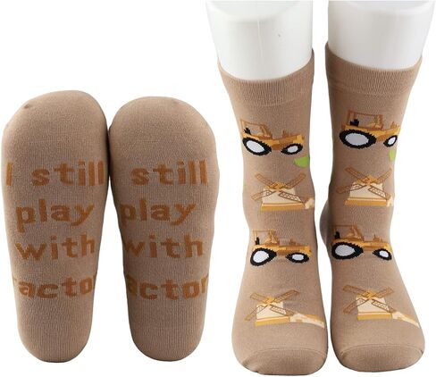 MBMSO 2 Pairs Farming Socks I Still Play with Tractors Socks Funny Farmer Gift Farm Owner Gifts Tractor Lover Gift Socks in Saudi Arabia